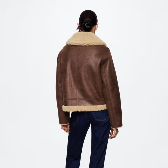 Mango Shearling Collared Jacket - Picture 5 of 9